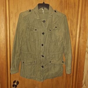 🌟 Free People Not Your Brothers Surplus Jacket Military Moss Green size sm…